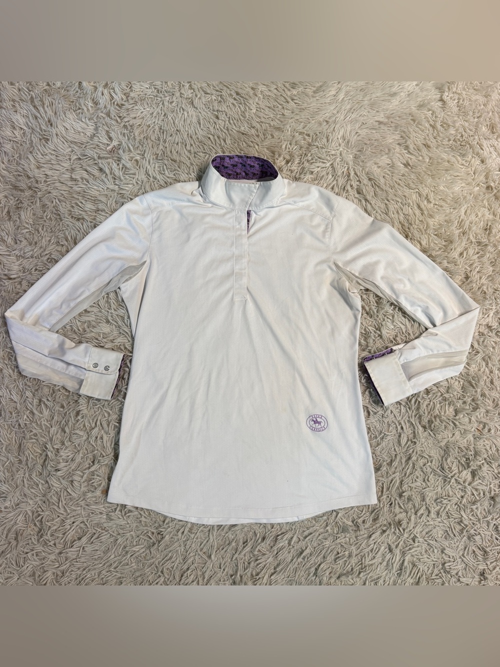 Women’s Large White Essex Classics Long Sleeve Horseback Riding Show Shirt